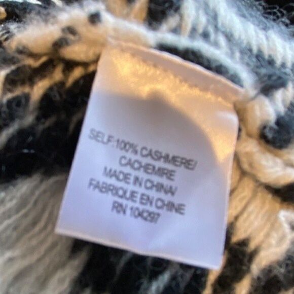 0636 Milly Of New York Geometric Print Knit Cashmere Cardigan Size L NWOT - Picture 8 of 8